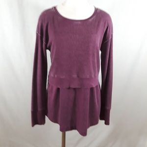 NWOT Dual texture knit, weathered-look top